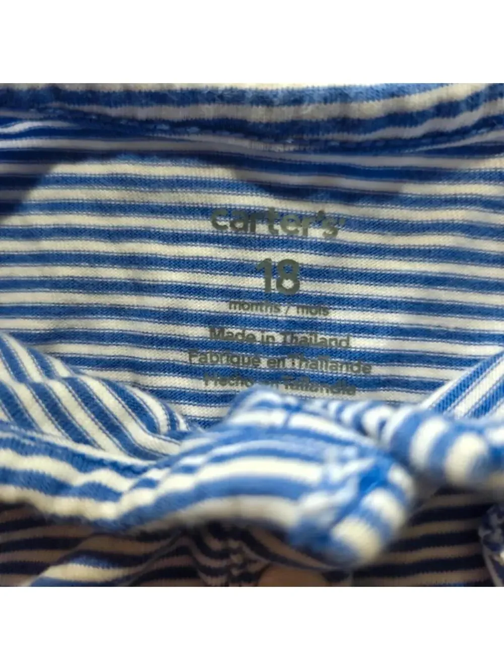 Carter's Blue White Striped Dress & Bloomers 18M Girls #1080
